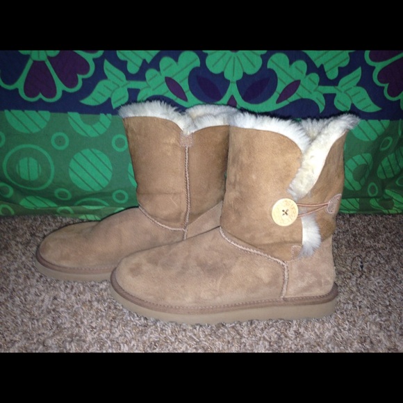 Brown Button UGG Boots - Picture 2 of 4